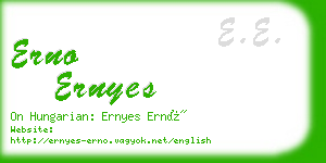 erno ernyes business card